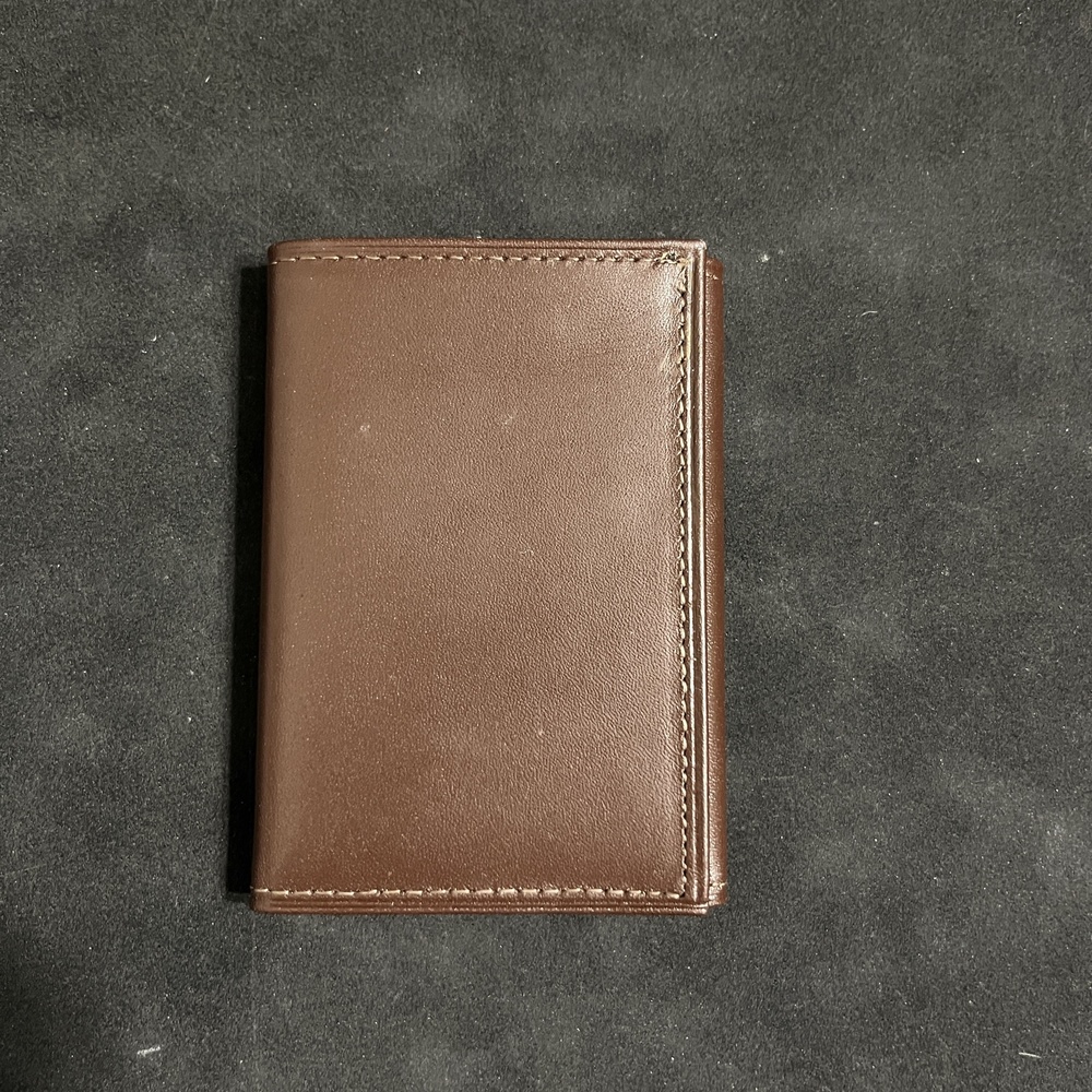 Amity Leather Wallet Men Brown Cowhide Key Holder Credit Card Bifold USA Vintage